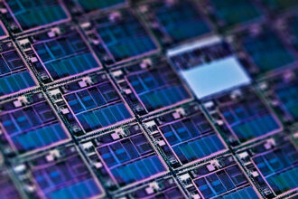 Highly magnified view of silicon wafer