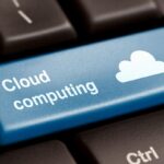 cloud computing key on keyboard