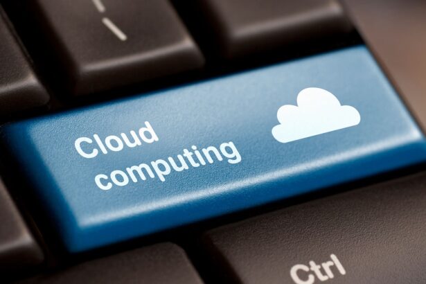 cloud computing key on keyboard