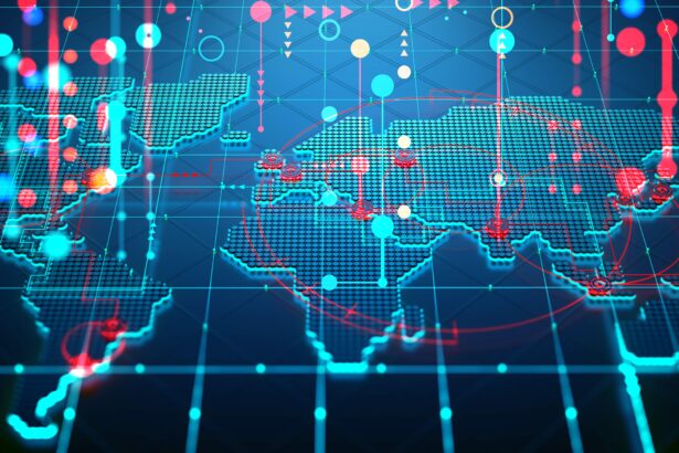 abstract image of points on a world map