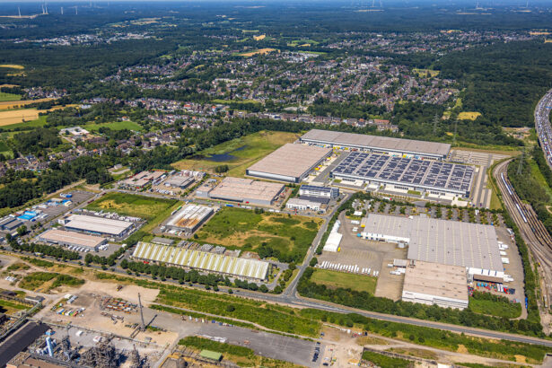 Aerial view of the Segro Logistics Park, Germany, including data center space