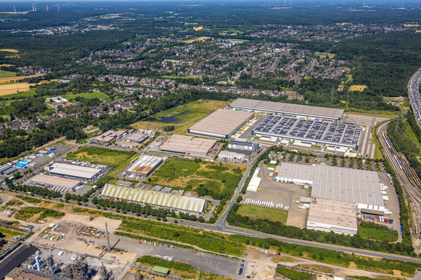 Aerial view of the Segro Logistics Park, Germany, including data center space