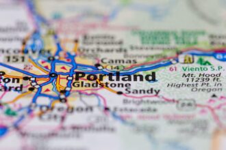 Portland, Oregon shown on a map.