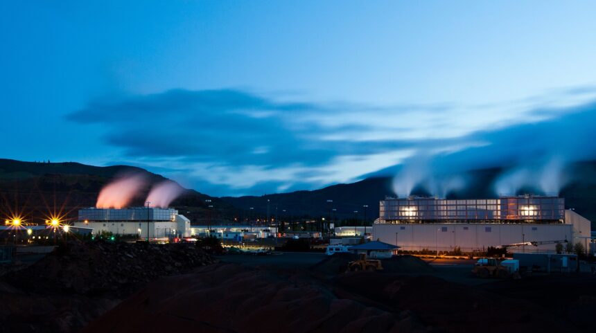 Cooling tower systems at the tech company's massive data center complex in The Dalles, Oregon. (Google)