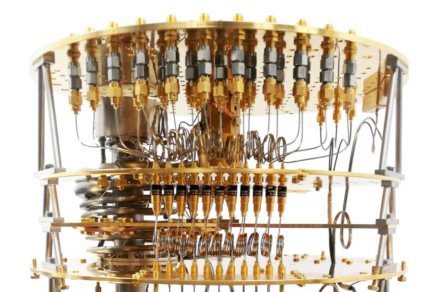 Cryogenic microwave setup used for quantum device measurements.