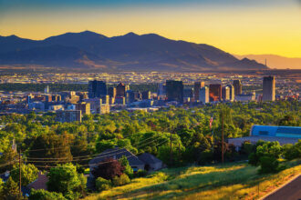 Salt Lake City at sunset