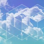 shutterstock 324149159 cloud computing building blocks abstract sky with polygons and cumulus clouds