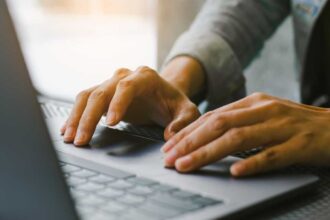 Typing at a computer