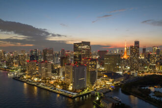 Tokyo skyline at dusk