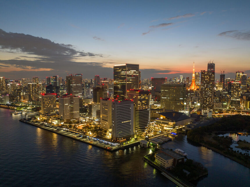 Tokyo skyline at dusk