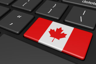 Canadian flag on a PC keyboard