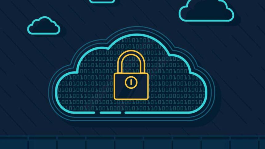 neon style cloud security illustration