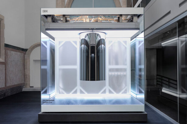 A photo of the utility-scale IBM Quantum System One, which was unveiled on April 5, 2024