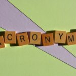 the word acronym spelled out with wooden pieces