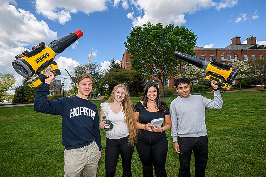 Engineering students invent a quieter leaf blower