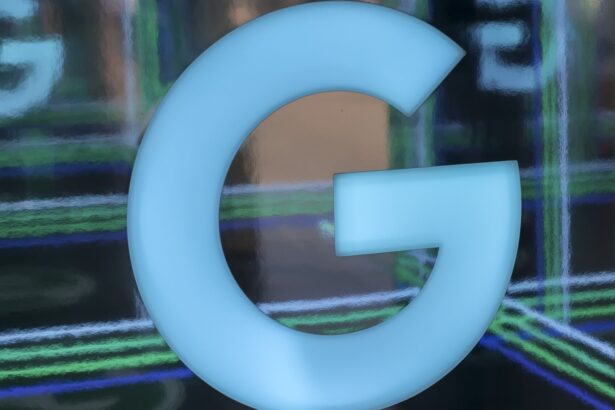 google logo etched on glass