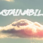 sustainability written in clouds