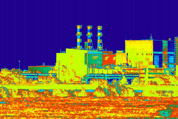 A thermal image of a data center