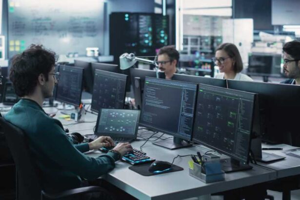 Group of Empowered Multicultural Men and Women Working in a Research Center, Using Computers to Run Advanced Software, Develop Artificial Intelligence Interface and Cyber Security Protocols