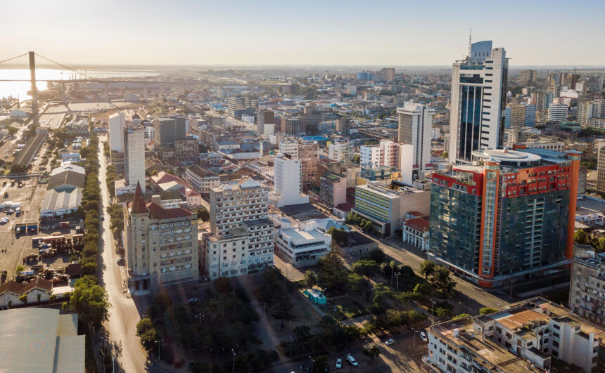 Aerial view of downtown of Maputo, capital city of Mozambique