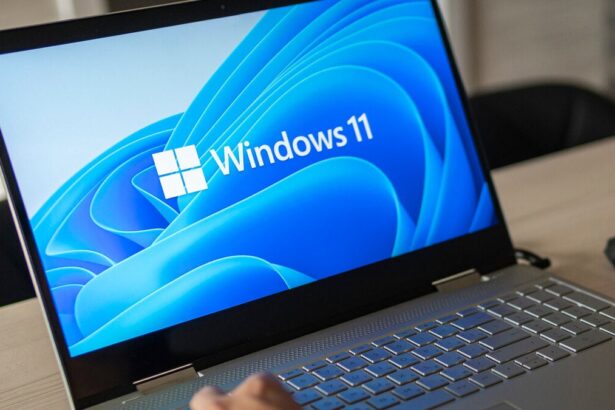 Windows 11 auf Bildschirm eines Notebooks