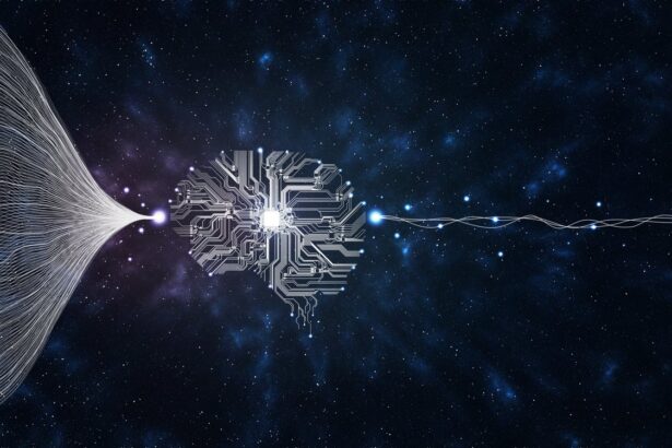 Big data and artificial intelligence concept. Machine learning and circuit board. Deep learning