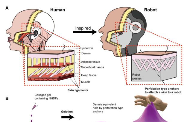 Engineered skin tissue grants robots special properties and abilities
