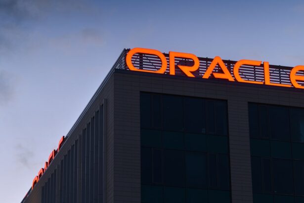 Oracle logo on building