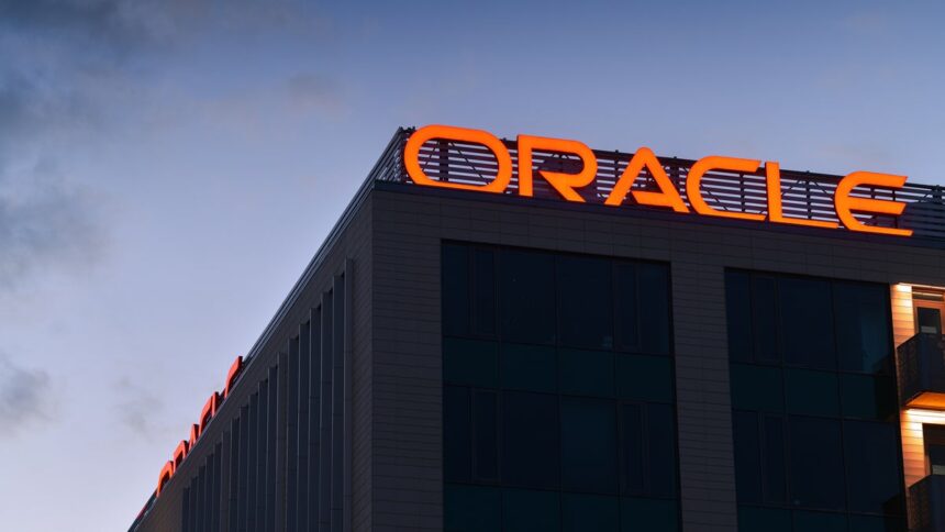 Oracle logo on building