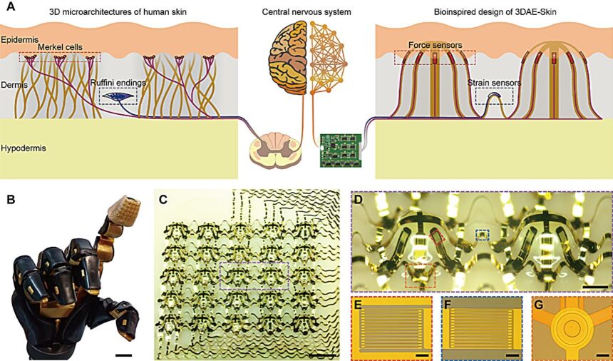 New electronic skin mimics human touch with 3D architecture