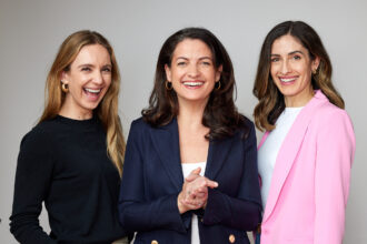 Mettacool Co-CEOs Molly Dewey (L) and Natalie Eicher (R) with Meggie Palmer, CEO and Co-Founder, PepTalkHer (Center)