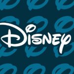 The Disney logo over a blue and black background with tiled circles in the style of Disney’s logo.