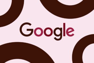 Google logo and black swirls