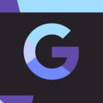 Image of the Google “G” logo on a blue, black, and purple background.