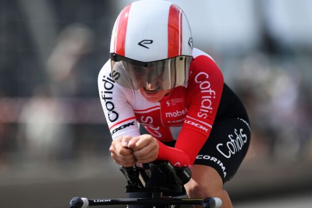 Nikola Noskova of Czech Republic and Cofidis Women Team sprints during the 3rd Tour de France Femmes 2024, Stage 3 a 67.9km individual time trial stage from Rotterdam to Rotterdam / #UCIWWT / on August 13, 2024 in Rotterdam, Netherlands.