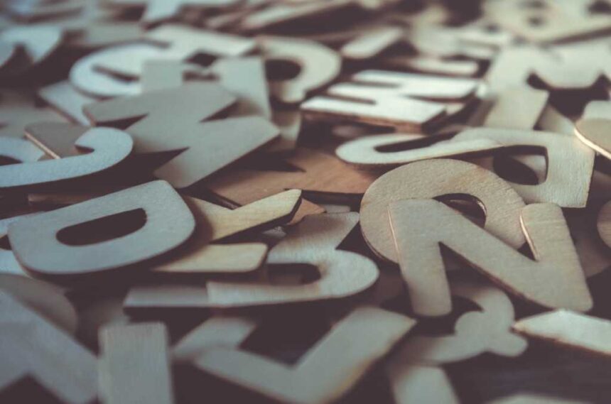 A pile of wooden letters.