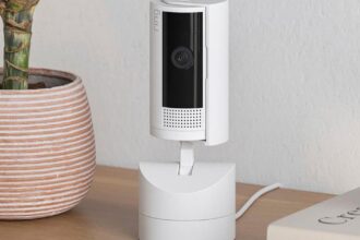 Ring’s latest wired security camera is a lot like the Ring Indoor Cam, only with a motorized base and a lengthy USB-C power cable.