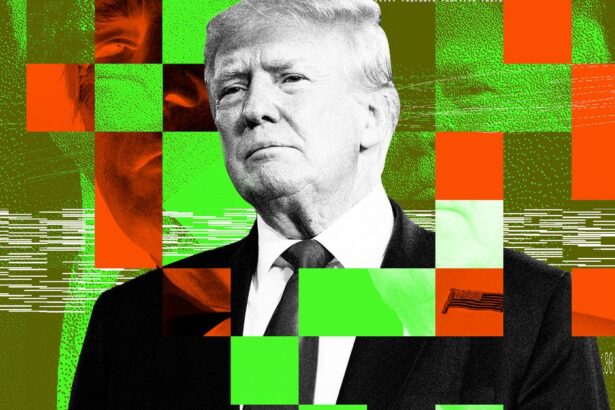 Graphic photo illustration of Donald Trump.