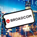 Konskie, Poland - January 03, 2024: Broadcom Inc company logo displayed on mobile phone screen