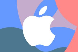 Vector illustration of the Apple logo.