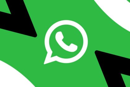 WhatsApp logo on a green, black, and white background