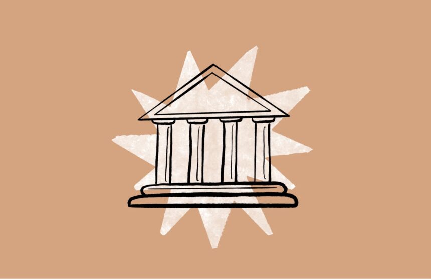 Image of a government building from Anthropic as the artificial intelligence company urges regulation, or potential federal legislation, to mitigate the potential risks and dangers of AI to society.