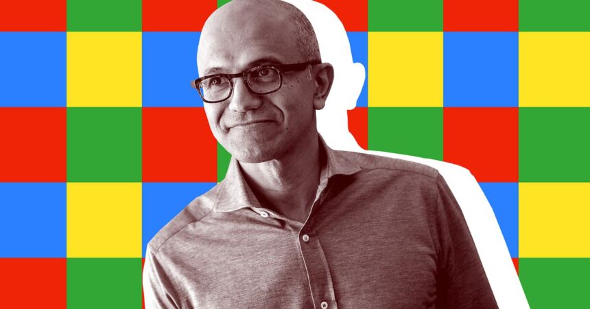 Illustration of Microsoft CEO Satya Nadella