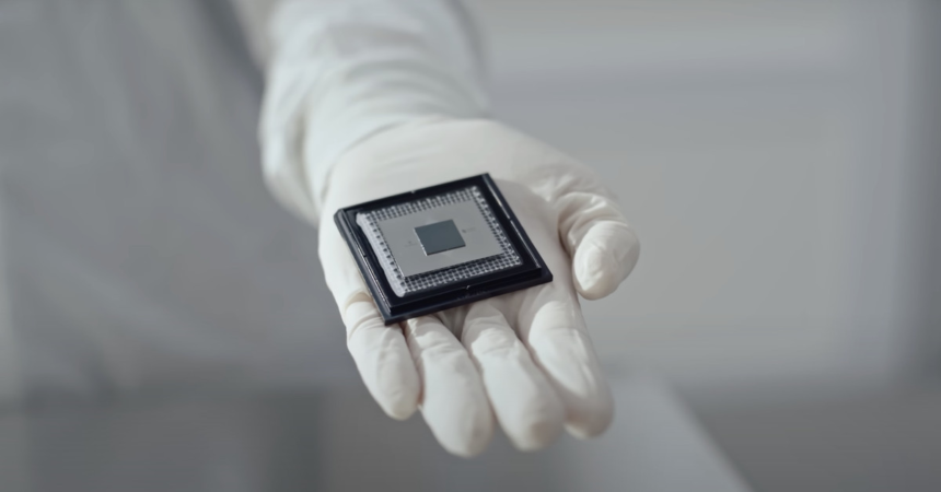 An image showing Google’s quantum computing chip