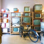 A selection of old TVs.