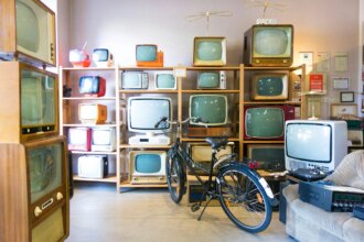 A selection of old TVs.