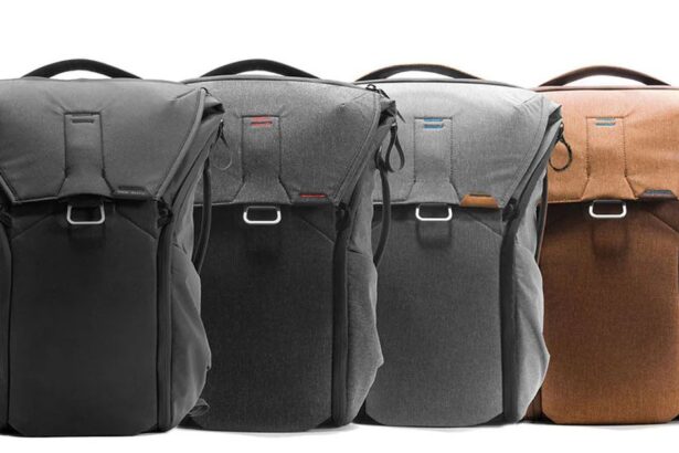 Four Everyday Backpack V1s in various colors