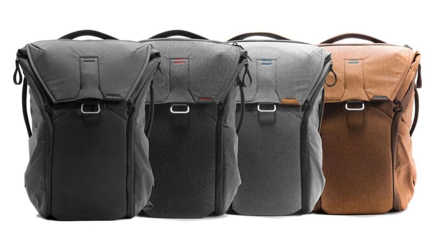 Four Everyday Backpack V1s in various colors