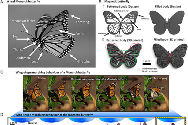 Butterfly-inspired method for robot wing movement works without electronics or batteries