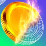 Illustration of a digital coin on fire.